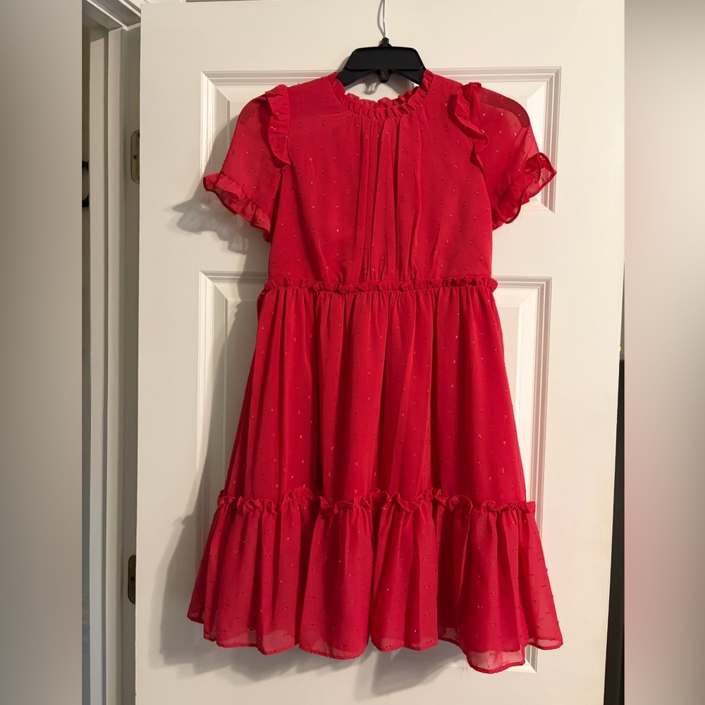 Holiday Time Red Ruffled Tiered Party Dress